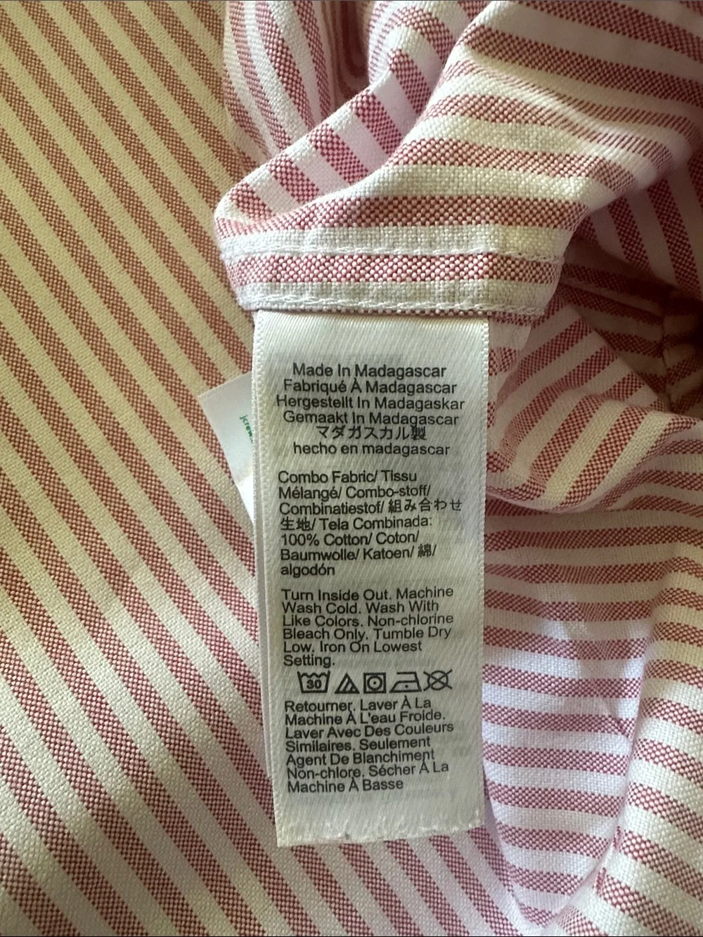 J. Crew Pink and White Striped Men's Dress Shirt